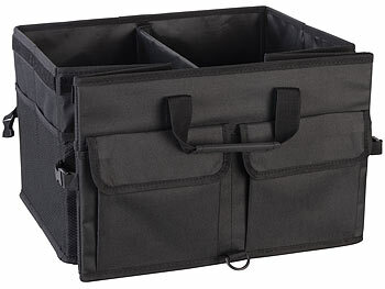 Lescars 2er-Set Kofferraum-Organizer, Fächer & Deckel, 65 Liter, Anti-Rutsch
