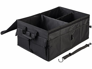 Lescars 2er-Set Kofferraum-Organizer, Fächer & Deckel, 65 Liter, Anti-Rutsch