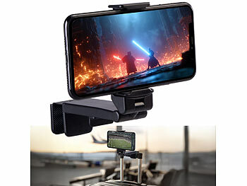 Handyhalterung für Zug: Callstel Universal-Reise-Handyhalterung mit Klemme, bis 96 mm Geräte-Breite