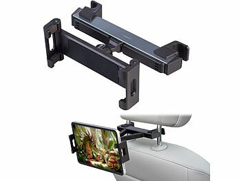 Tablethalterung Kfz: Callstel Universal-Kopfstützhalterung für Tablet mit 4,7" bis 13", 360° drehbar