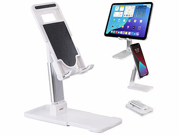 Ständer: Callstel Verstellbare Universal-Handy- & Tablethalterung, klappbar, rutschfest 