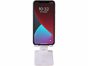 Callstel Verstellbare Universal-Handy- & Tablethalterung, klappbar, rutschfest 