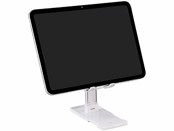 Callstel Verstellbare Universal-Handy- & Tablethalterung, klappbar, rutschfest 