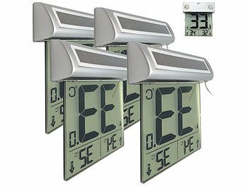 Thermometer Display: infactory 4er-Set digitale Fensterthermometer, großes Display, Außentemperatur