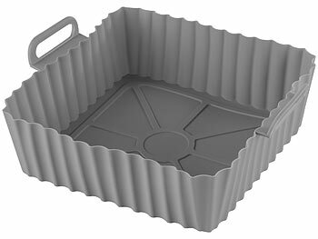 Silikonkörbe: Rosenstein & Söhne 3er-Set Silikonformen für Heißluftfritteusen, wiederverwendbar