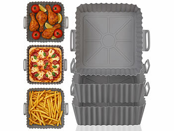 Rosenstein & Söhne 6er-Set Silikonformen für Heißluftfritteusen, wiederverwendbar 