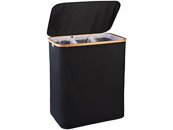 Faltbarer Wäschekorb mit Deckel und Netztasche 
