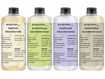 Raumduft Flüssigkeit: PEARL 4er-Set Raumduft-Nachfüllflaschen, 4 verschiedene Düfte, je 500 ml 