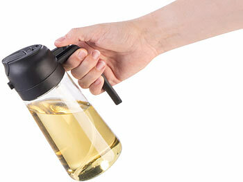 2in1-Ölspender und Ölsprüher aus Glas zum sparsamen verteilen von Öl 