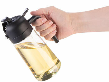 Rosenstein & Söhne 2er-Set 2in1-Ölspender und Ölsprüher für Kochen u.v.m., Glas, 470 ml 