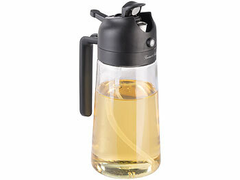 Rosenstein & Söhne 2er-Set 2in1-Ölspender und Ölsprüher für Kochen u.v.m., Glas, 470 ml 