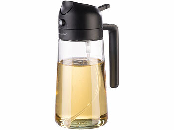 Rosenstein & Söhne 2er-Set 2in1-Ölspender und Ölsprüher für Kochen u.v.m., Glas, 470 ml 