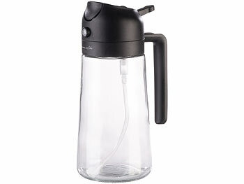 Rosenstein & Söhne 2er-Set 2in1-Ölspender und Ölsprüher für Kochen u.v.m., Glas, 470 ml 