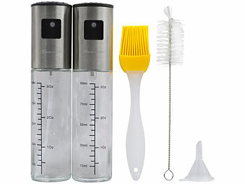 Rosenstein & Söhne 2er-Set Essig-und Öl-Sprüher für Grill, Braten, Kochen, Glas, 100 ml 