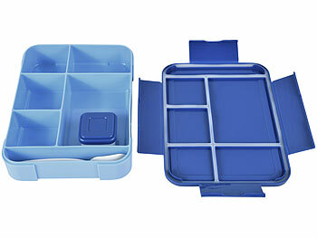 Porta Snack In Silicone Pieghevoli 2 Pezzi – Contenitori Riutilizzabili Con Doppio Scomparto Per Scuola, Ufficio E Picnic (Blu E Rosa)