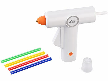 Heisskleberpistole: AGT Akku-Heißklebepistole, schnelles Aufheitzen, 10 Klebestifte, 2000 mAh 