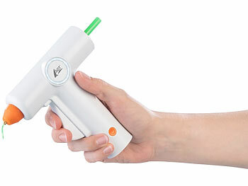 AGT Akku-Heißklebepistole, schnelles Aufheitzen, 10 Klebestifte, 2000 mAh 