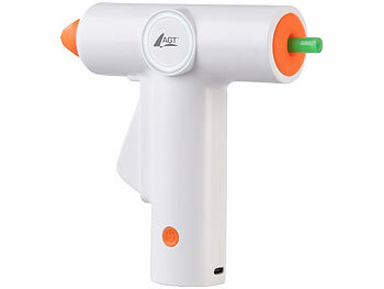 AGT Akku-Heißklebepistole, schnelles Aufheitzen, 10 Klebestifte, 2000 mAh 