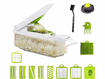 Pommes-Schneider: Rosenstein & Söhne 16in1-Gemüseschneider, Gemüsehobel, Wüfelschneider, Schredder und mehr 