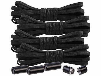 Speeron 8er-Set elastische Universal-Schnürsenkel ohne Binden, 100 cm, schwarz 