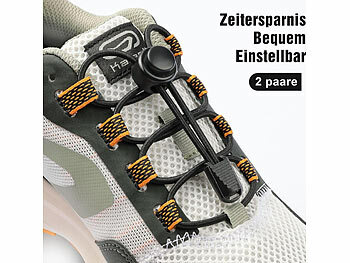 Schnürsenkel Turnschuh: Speeron 8er-Set elastische Schnürsenkel mit Schnellverschluss, 120 cm, schwarz 