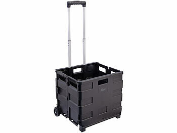 Xcase Klappbarer Einkaufstrolley, Teleskop-Griff, Deckel, 2 Rollen, bis 35kg