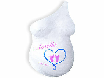 Your Design 4er-Set Babybauch-Gipsabdruck-Sets mit 5 Acrylfarben und 2 Pinseln