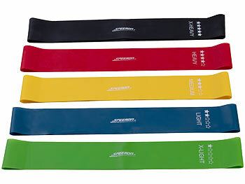 Speeron 20er-Set Widerstandsbänder, Latex, 5 Stärken, je 60 cm Länge, Tasche