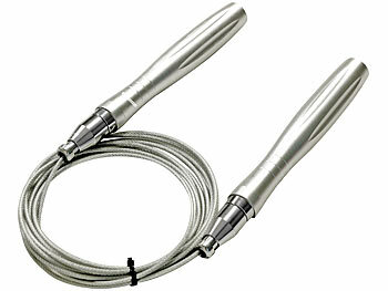 Springseil Kugellager: PEARL sports Fitness-Springseil, selbstverriegelndes Kugellagersystem, 3 m, silber