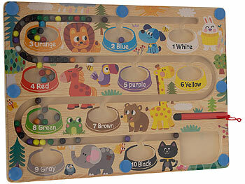 Qinsky Magnetspiel Labyrinth Holz - 3-in-1 Lernspielzeug Für Kinder Ab 2 Jahren