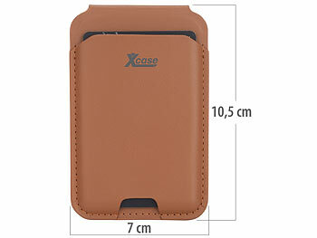 Xcase 2er-Set Kartenhalter für iPhone, MagSafe-kompatibel, schwarz & braun