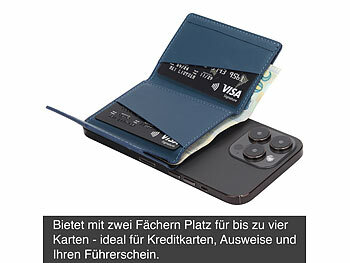 Porte-Cartes Magnétique Compatible MagSafe Xcase - Noir, Blocage RFID, Fonction Support Pour IPhone