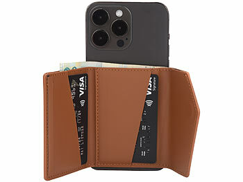 Xcase 2er-Set Kartenhalter & Geldbörse für iPhone, MagSafe, schwarz & braun