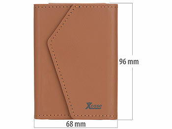 Xcase 2er-Set Kartenhalter & Geldbörse für iPhone, MagSafe, schwarz & braun