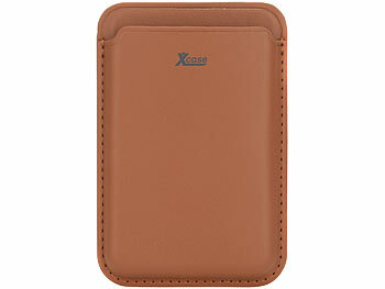 Xcase Kartenhalter für iPhone, MagSafe-kompatibel, 3 Karten, braun