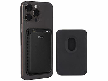 Xcase 2er-Set Kartenhalter für iPhone, MagSafe-kompatibel, 3 Karten, schwarz