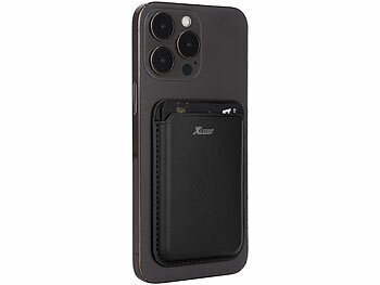 Xcase 2er-Set Kartenhalter für iPhone, MagSafe-kompatibel, 3 Karten, schwarz
