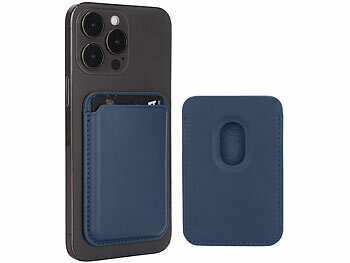 MagSafe Wallet: Xcase Kartenhalter für iPhone, MagSafe-kompatibel, 3 Karten, baltischblau