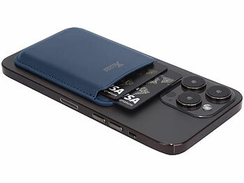 Xcase Kartenhalter für iPhone, MagSafe-kompatibel, 3 Karten, baltischblau