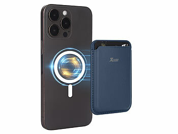 Xcase Kartenhalter für iPhone, MagSafe-kompatibel, 3 Karten, baltischblau