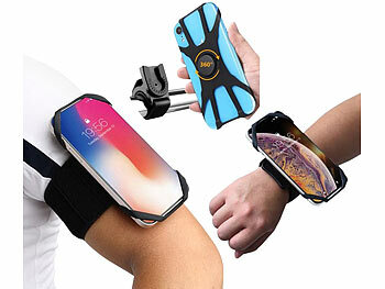 Handyhalterung-Armbänder: PEARL sports 3in1-Handyhalterung für Handgelenk, Oberarm und Fahrrad