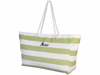 Xcase Wasserabweisende Strandtasche mit seitlicher Tasche, grün/weiß