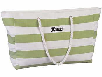Xcase Wasserabweisende Strandtasche mit seitlicher Tasche, grün/weiß