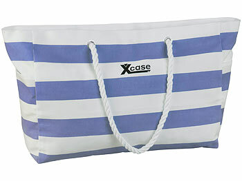 Xcase Wasserabweisende Strandtasche mit seitlicher Tasche, blau/weiß