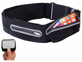 Sport Laufgürtel: Xcase Laufgürtel für Handy, Hüfttasche, 2 Reißverschlusstaschen, Größe L