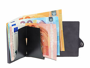 Semptec RFID-Kartenetui mit Münz- und Scheinfach, schwarz