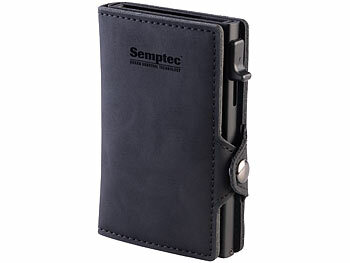 Semptec RFID-Kartenetui mit Münz- und Scheinfach, schwarz