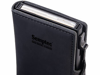 Semptec RFID-Kartenetui mit Münz- und Scheinfach, schwarz