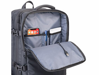 Xcase Handgepäck-Reiserucksack mit Laptopfach und USB-Anschluss