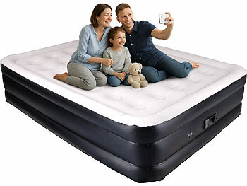 Bett: Semptec Selbstaufblasende Luftmatratze mit elektrischer Luftpumpe